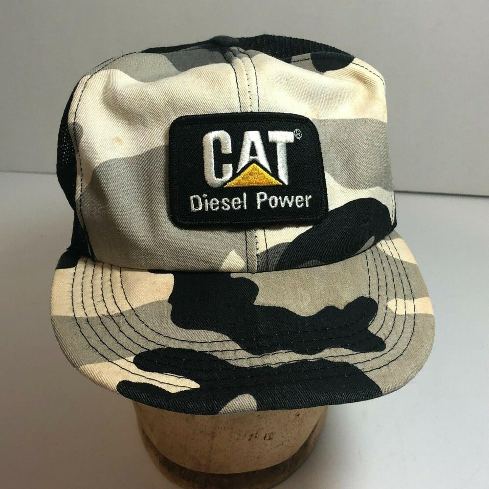 Vintage Cat Diesel Power Camo Mesh Snapback Cap